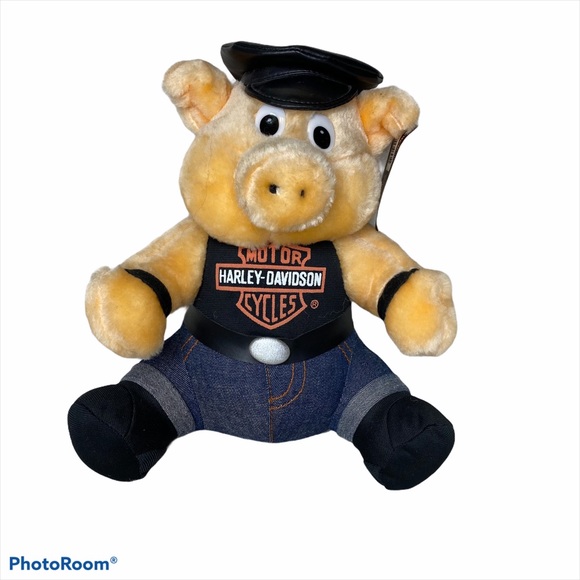 Vintage Play By Play Harley Davidson Pig Plush